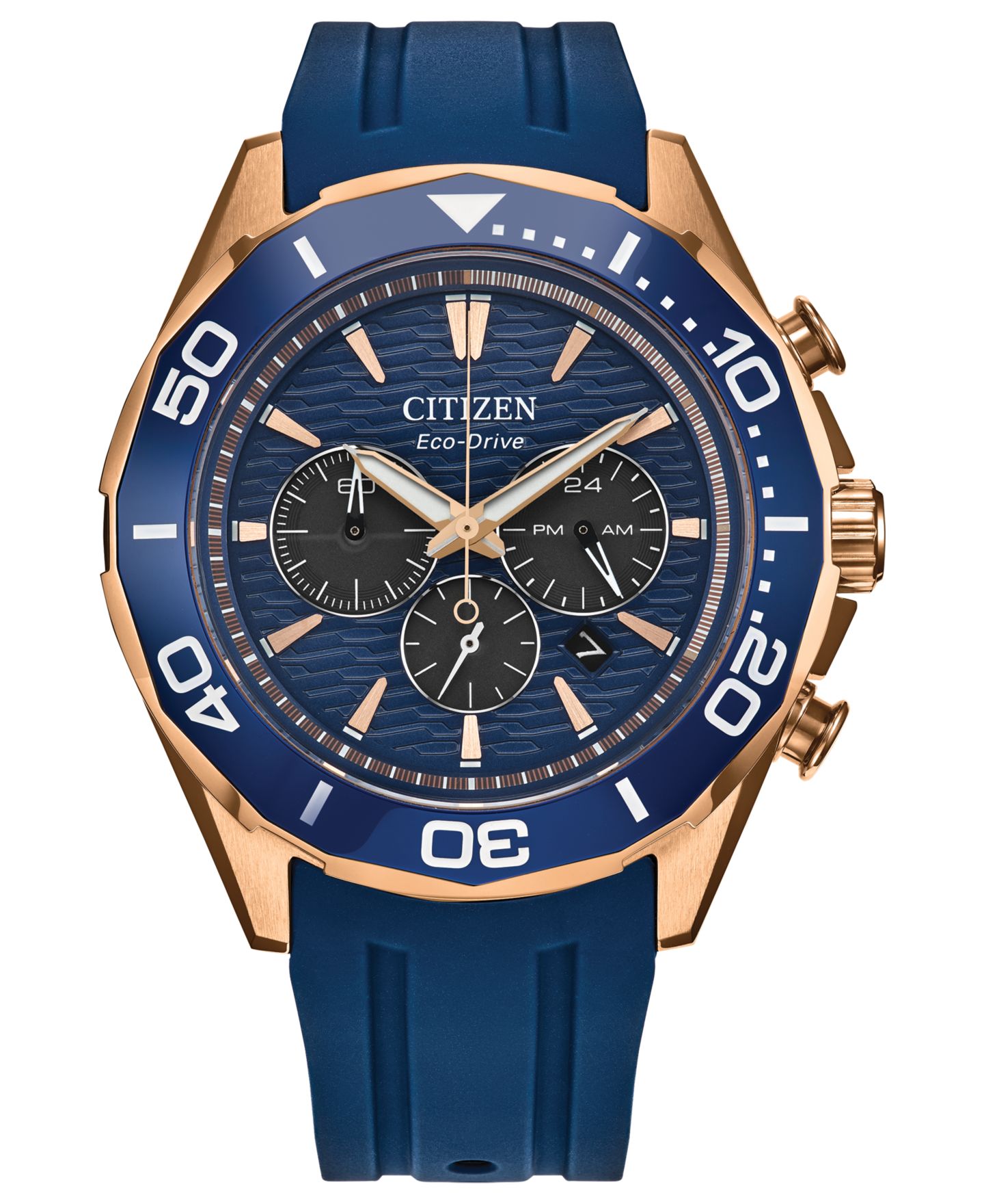 Мужские часы Citizen Endeavor Chronograph Navy Strap Watch, 43mm — фото 1