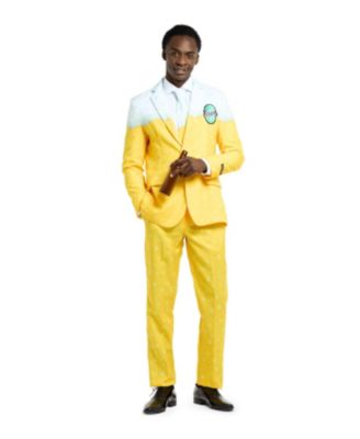 Men's Beer Suit - With Bottle Opener Tie Slim Fit - Yellow