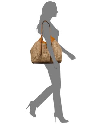 Santorini Medium Woven Straw Satchel Bag