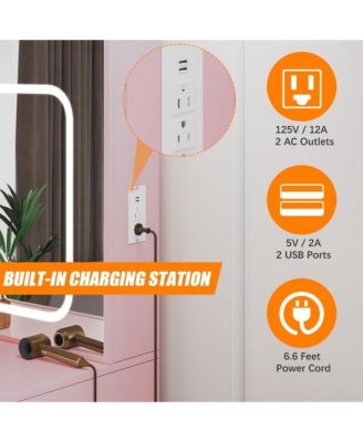 4-Drawer Bedroom Dresser with Electrical Outlet, Storage Cabinet