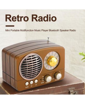 Portable Vintage Radio, FM/AM/SW Receiver with Bluetooth & USB/TF Playback for Home Decor