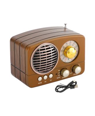 Portable Vintage Radio, FM/AM/SW Receiver with Bluetooth & USB/TF Playback for Home Decor