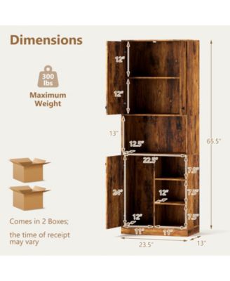 Kitchen Storage Cabinet with Microwave Stand and Shelving