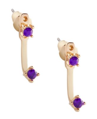 Mint Lily Birthstone Drop Ear Jacket Earrings - February amethyst 29$