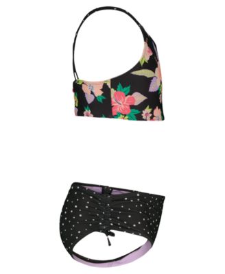 Girls' 8-16 Floral Top & Polka Dot Bottoms Mix Bikini, 2-Piece Set