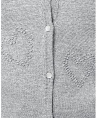 Women's Textured Heart Knit Cardigan