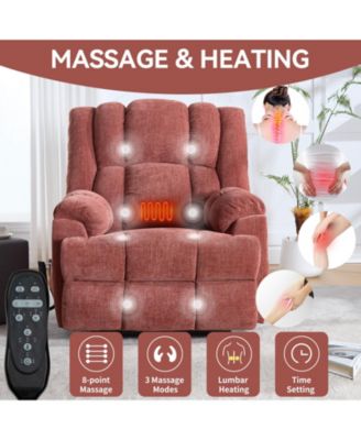 Power Lift Recliners, Dual Motor Heat Massage Infinite Position Recliner Chair