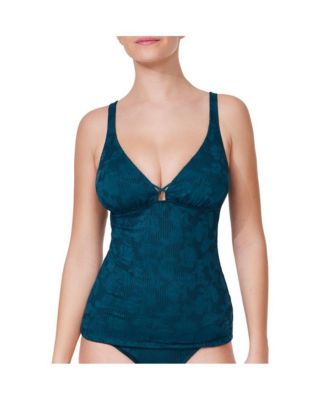 Women's Jolene Textured V Neck Tankini Top