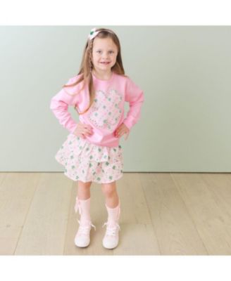 Baby Girls Ditsy Shamrock Patch St. Patrick's Day Sweatshirt