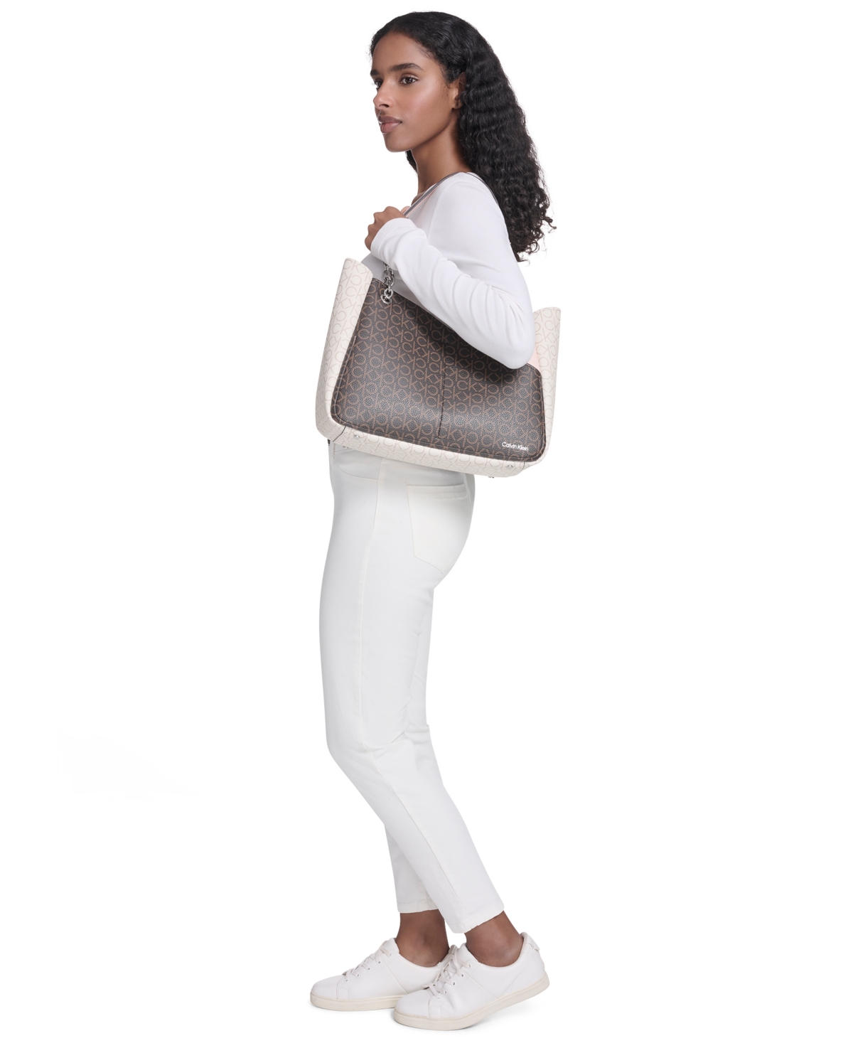 Calvin Klein Zoe Signature Chain Tote Bag