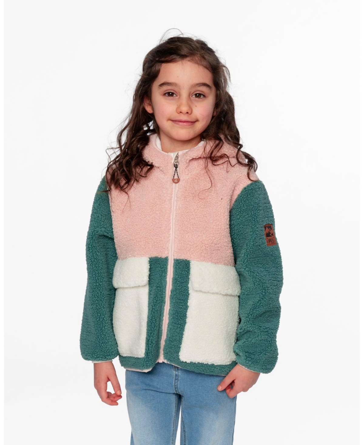 Deux par Girls Sherpa Colorblock Jacket
