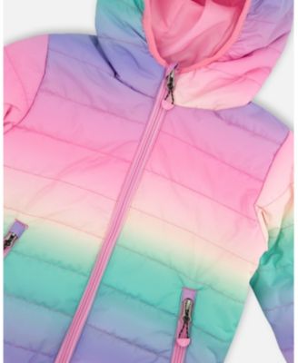 Toddler Girls Quilted Mid-Season Jacket Multicolor Gradient