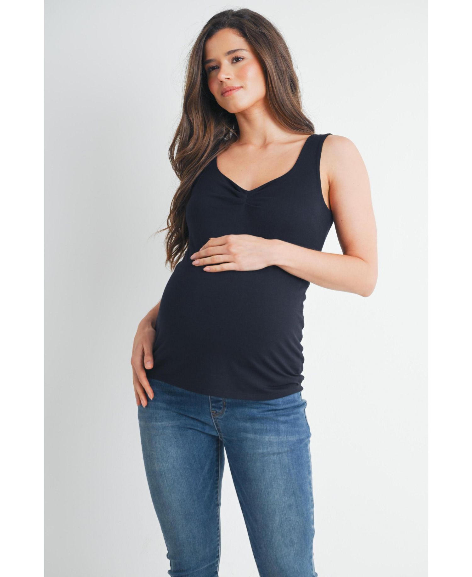 Maternity Sweetheart Neckline Tank Top