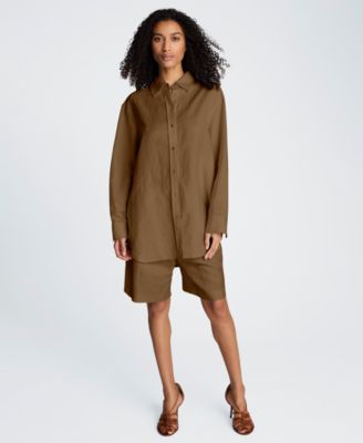 Women's Long-Sleeve Button-Front Top