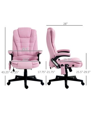 6 Point Vibrating Massage Office Chair with Heat Linen High Back Executive Recliner