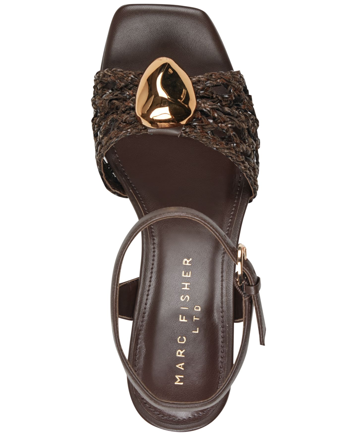 Женские сандалии Marc Fisher LTD Cabell Ornamented Block Heel Platform, цвет: Тёмный коричневый — фото 4