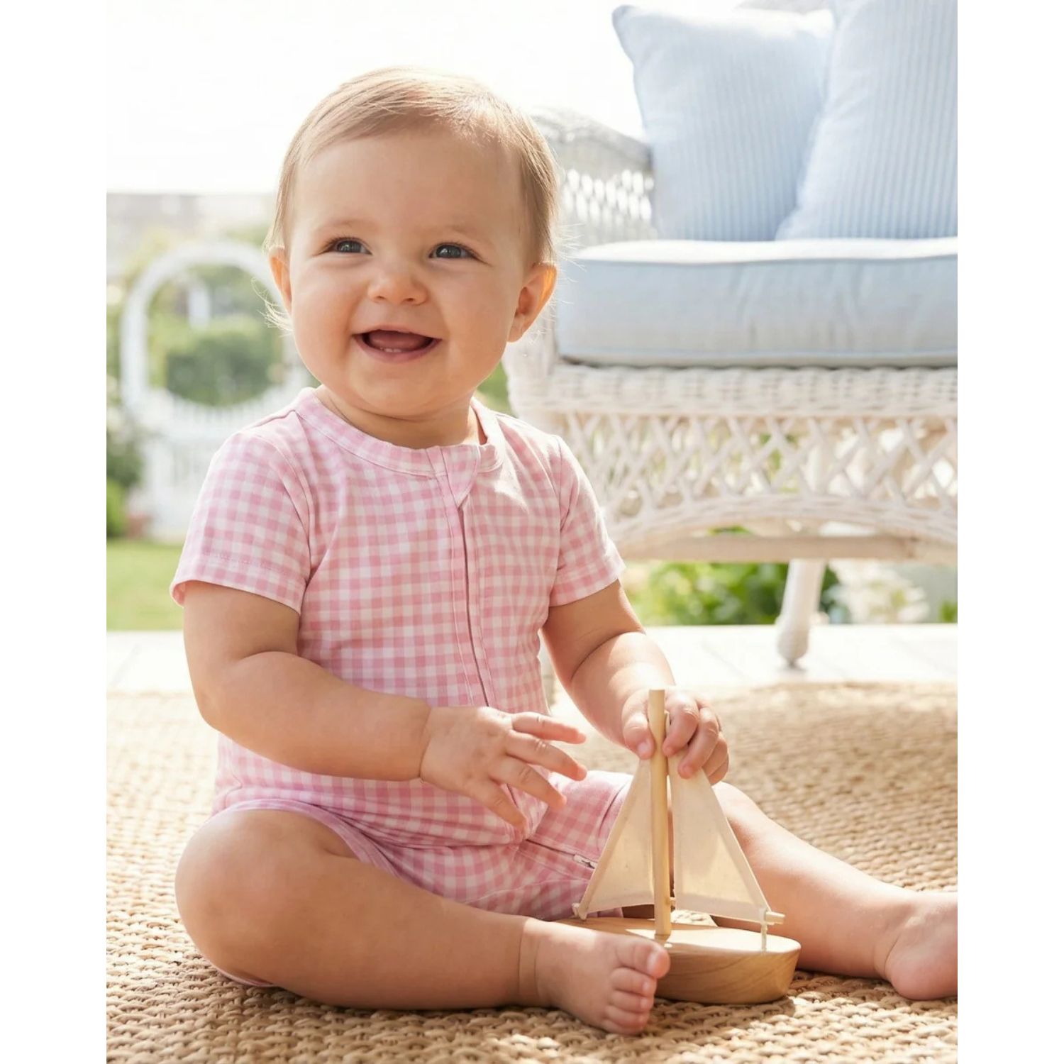 Baby Girls Sugar Gingham Bamboo Sleeper