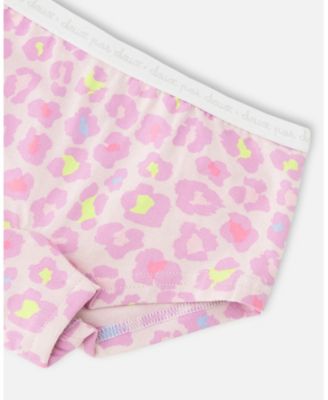 Big Girl's Cotton Boyshort Panty Purple Animal Print