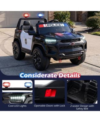 24V 2-Seater Ride on Police Car 4WD Chevrolet with Megaphone and LED Flashing Lights