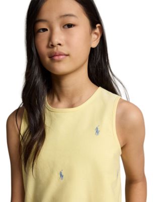 Girls' 7-16 Polo Pony Crewneck Oxford Dress
