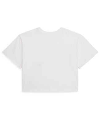 Girls' 7-16 Floral Flag Crewneck Jersey Boxy T-Shirt