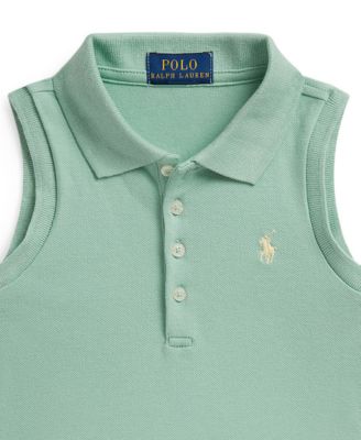 Girls' 2-6X Stretch Mesh Four-Button Placket Polo Shirt