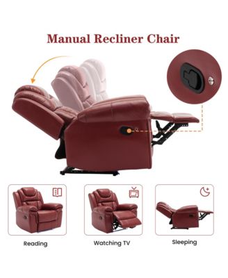 PU Leather Power Recliner Home Theater Recliner with Cup Holder, USB Port