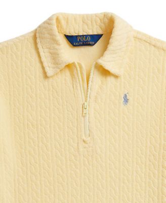 Girls' 2T-6X Cable Terry Cover-Up Polo Collar Dress