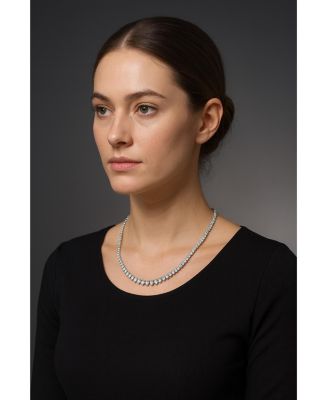 Elegant Cubic Zirconia Graduated Tennis Chain Necklace