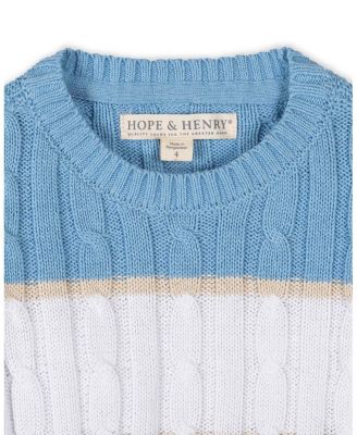 Toddler Boys' Organic Cable Crewneck Pullover Sweater