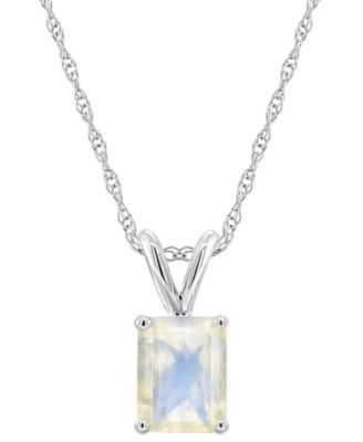 Macy's - Moonstone (1-7/8 ct. t.w.) Pendant Necklace in 14k White Gold (Also Available in White Topaz)