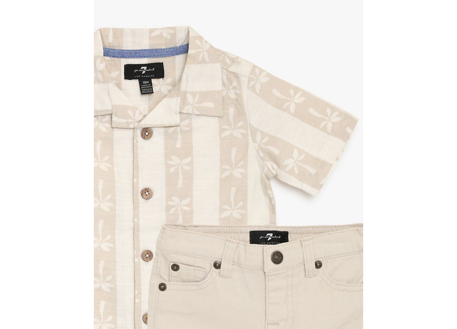 Baby Boys' Button-Down Shirt and Twill Shorts, 2-Piece Set
