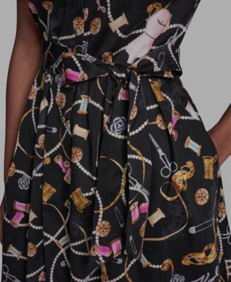 Women's Short-Sleeve Collared Shirt Dress