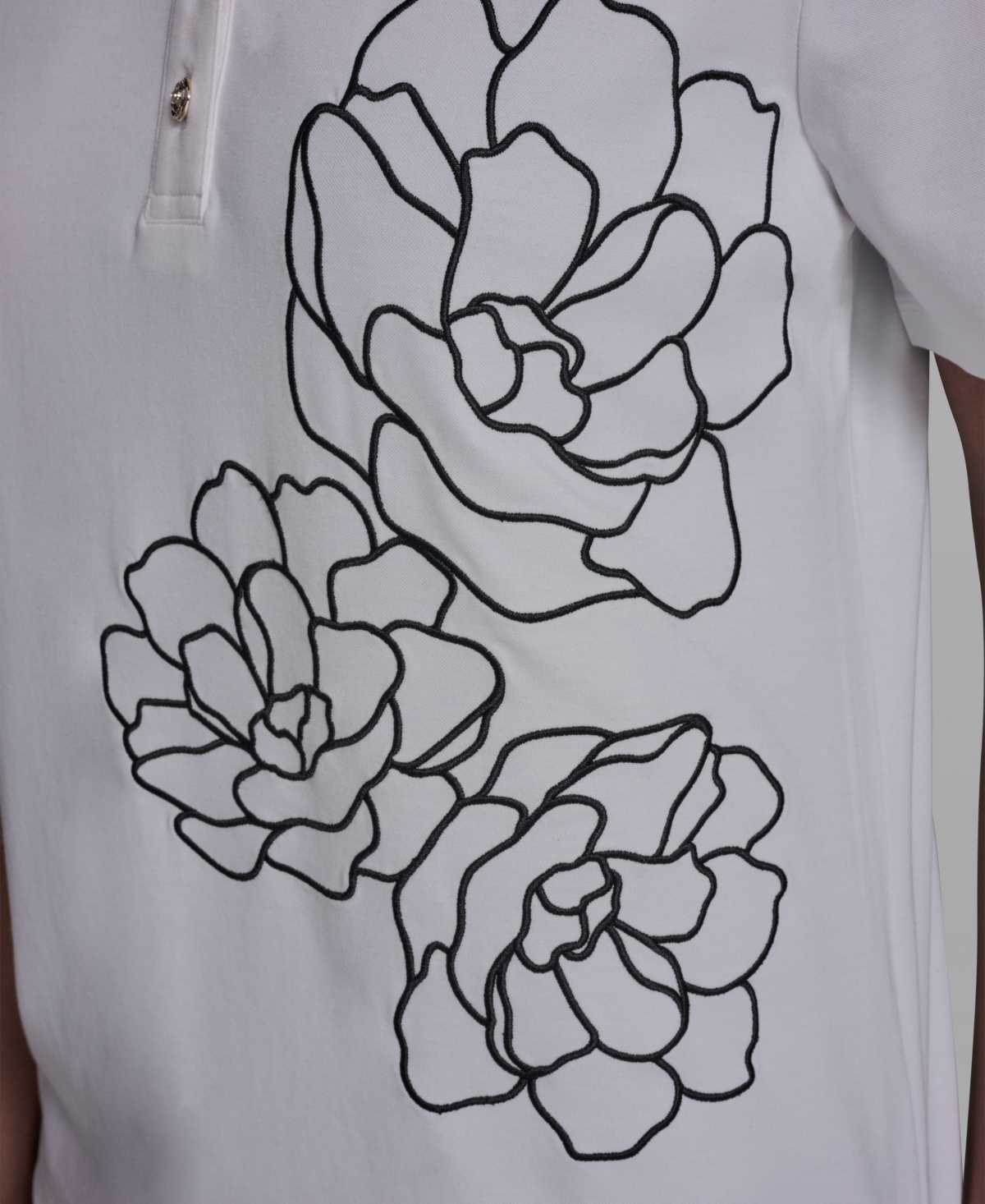 Karl Lagerfeld Paris Women's Short-Sleeve Collared Blouse