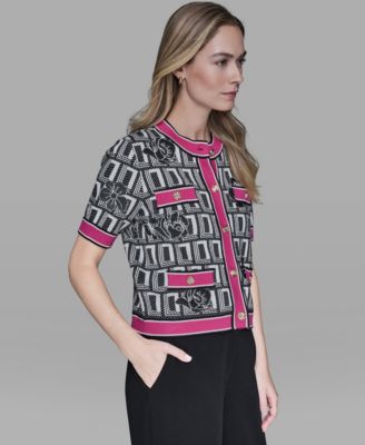 Women's Crew Neck Button-Front Sweater