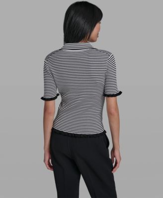 Women's Collared Short-Sleeves Sweater