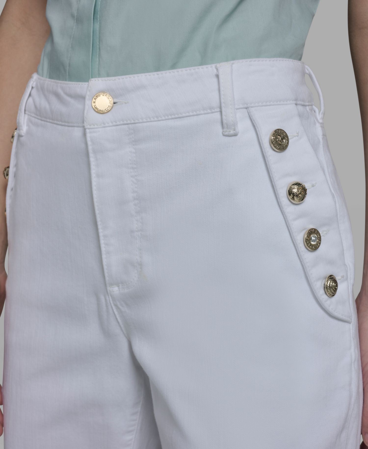 Women's Mid-Rise Studded-Pocket Flare Jeans