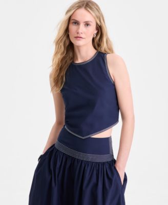 Women's Poplin Tie-Back Tank Top