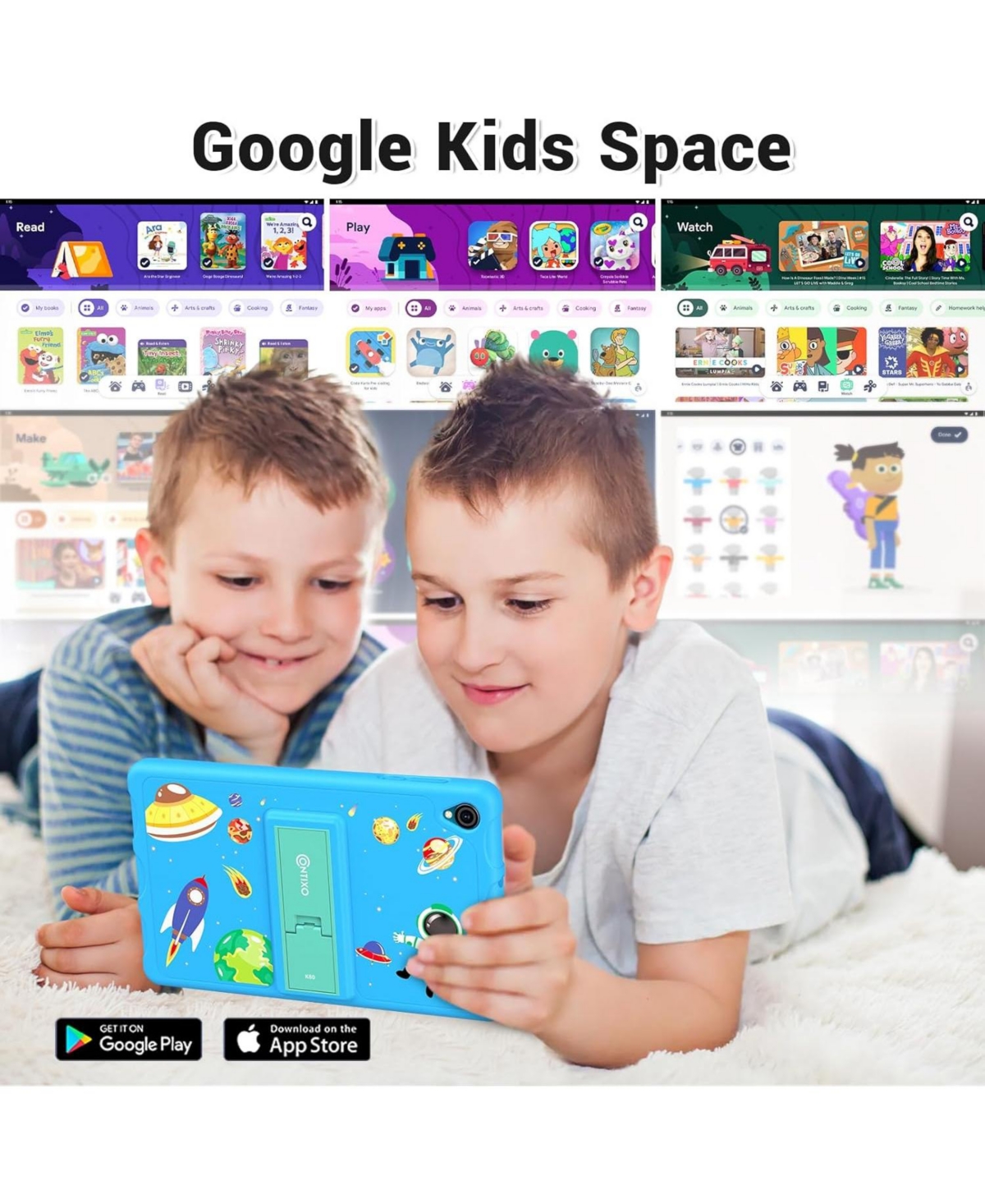 Contixo K80A 8" Kids Learning Tablets, Disney eBook Pre-Installed, Android 13, 32GB, Kid-Proof Case & Stylus