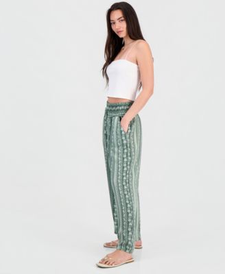 Juniors' Printed Wide-Leg Pants