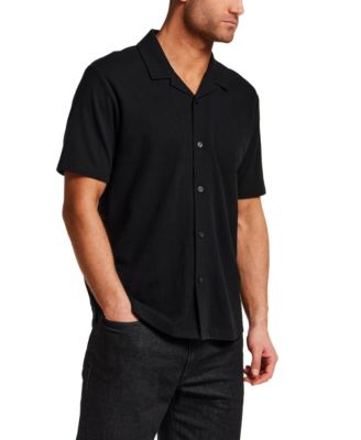 Men's Short-Sleeve Seersucker Coatfront Knit Shirt