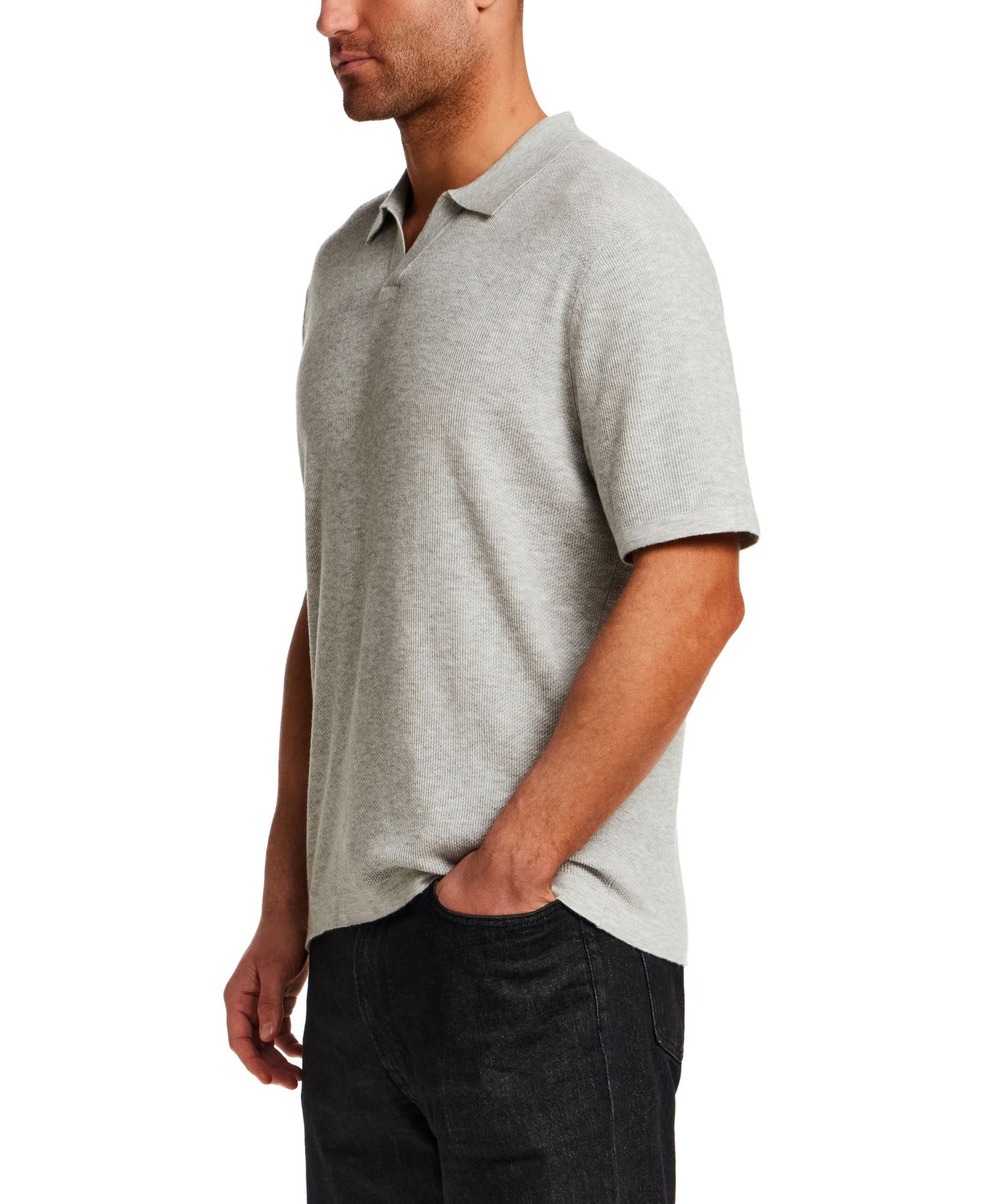 Мужской свитер Vintage & Black Regular-Fit Johnny Collar, цвет: Серый меланжевый — фото 2