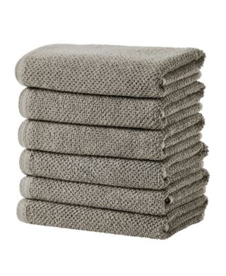 Textured Cotton Hand Towel Set, 6-Piece