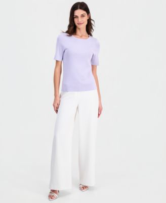 Women's Fine-Rib Crewneck Sweater T-Shirt