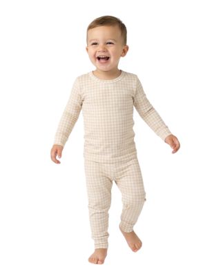Toddler Boys Sandstone Gingham Pajama Set
