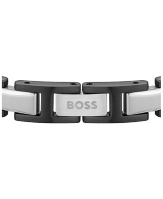 Men Nolan Stainless Steel Ionic Plated Black Steel Bracelet