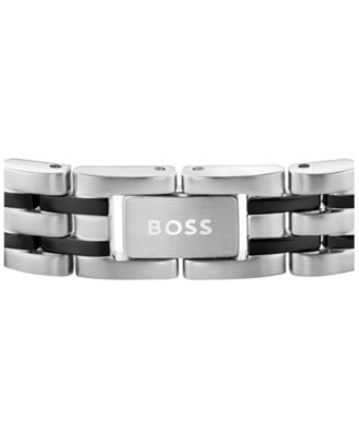 Men Wesley Stainless Steel Ionic Plated Black Steel Bracelet