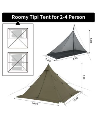 4 Season Hot Tent with Stove Jack, Windproof Waterproof Cold Weather Winter Tents for Camping