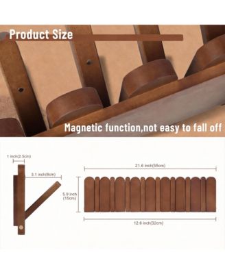 Elegant Beech Wood 8-Hook Retractable Coat Rack for Modern Entryways