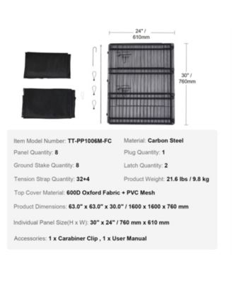 30" Foldable Dog Playpen - 8-Panel Metal Pet Pen with Pad & Cover